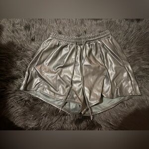 NWT Charlotte Russe Black Leather Athletic Drawstring High Waisted XS Shorts
